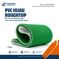 PVC Belt Conveyor / PVC Hijau Roughtop / Belt Conveyor PVC Permukaan Anti Slip